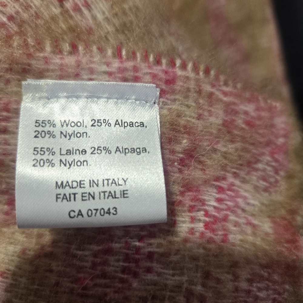 Tan and Pink Women's Scarf Wool And Alpaca - Picture 5 of 5